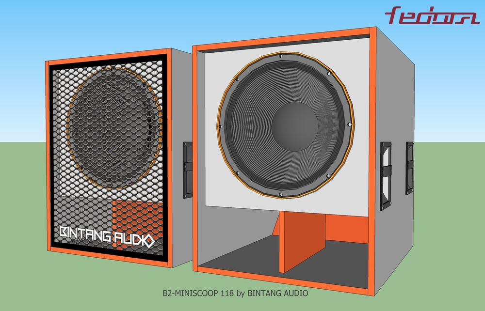 Speaker Box Mini Scoop Tanpa Dan Dengan Ram Besi